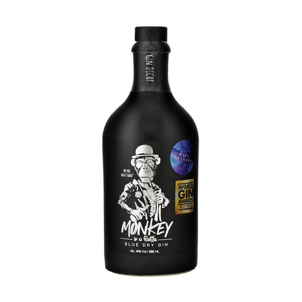 Monkey in a Bottle Blue Dry Gin Silber Edition 50cl
