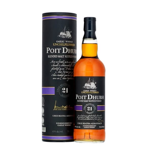 Poit Dhubh 21 Years Blended Malt Whisky 70cl