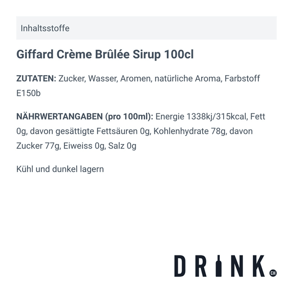 Giffard Crème Brûlée Sirup 100cl