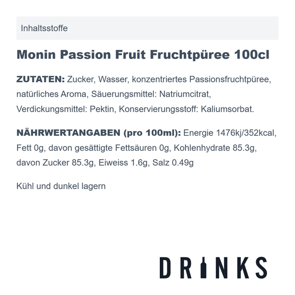 Monin Passion Fruit Fruchtpüree 100cl