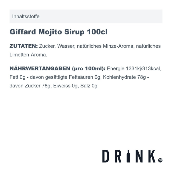 Giffard Mojito Sirup 100cl