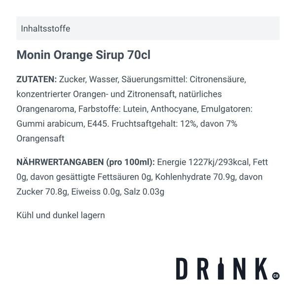 Monin Orange Sirup 70cl