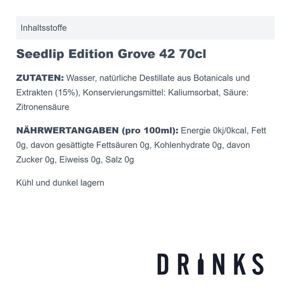 Seedlip Edition Grove 42 70cl