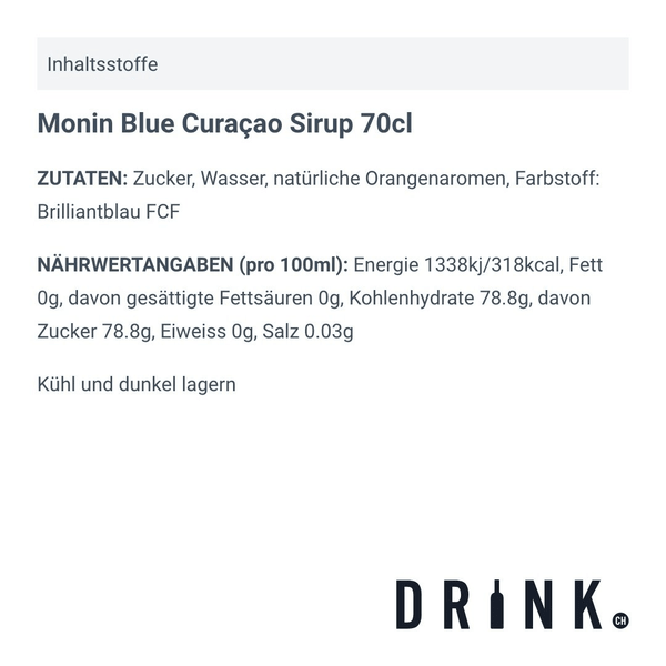 Monin Blue Curaçao Sirup 70cl