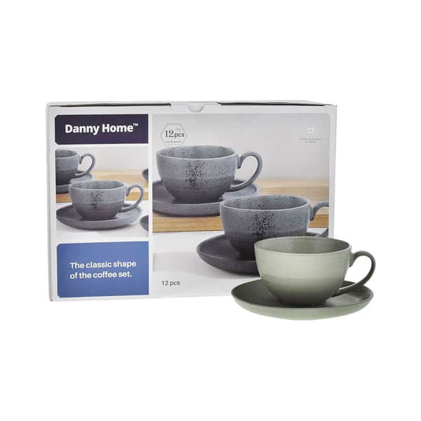 Danny Home Tassenset Speckled Matt Dark Grey 28cl 6-teilig