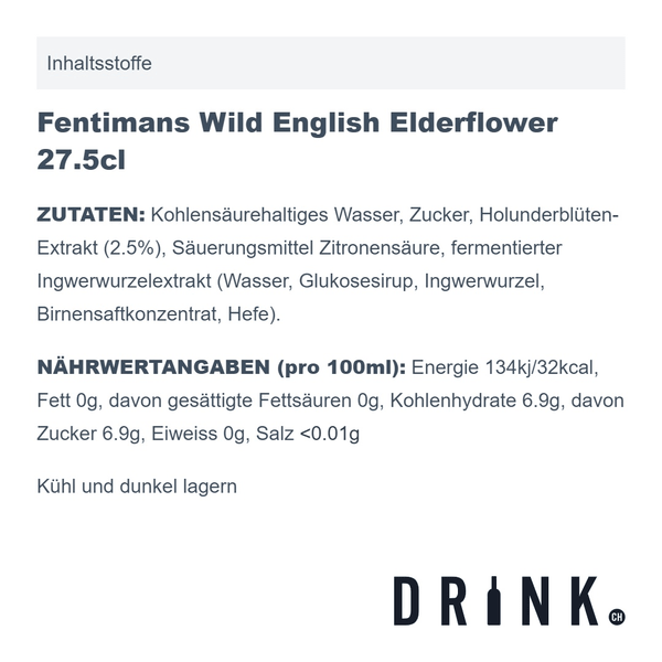 Fentimans Wild English Elderflower 27.5cl 4er Pack