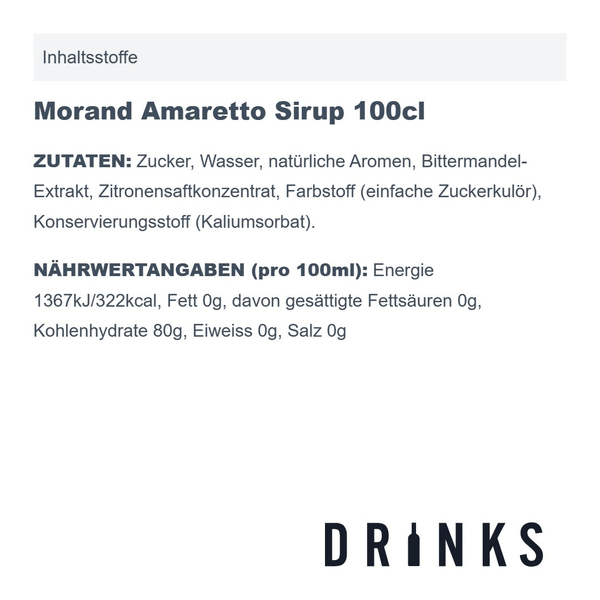 Morand Sirop d'Amaretto 100cl