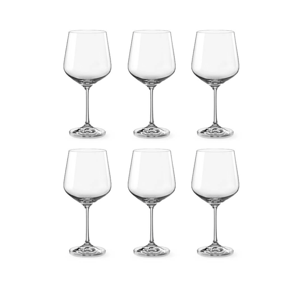 Bohemia Crystal Glass Sandra Burgundy 57cl, 6er-Set
