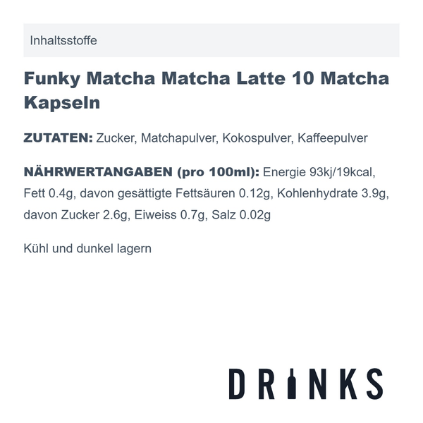 Funky Matcha Matcha Latte 10 Matcha Kapseln