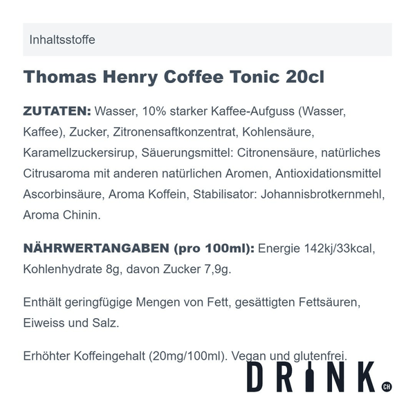 Thomas Henry Coffee Tonic 20cl 4er-Pack