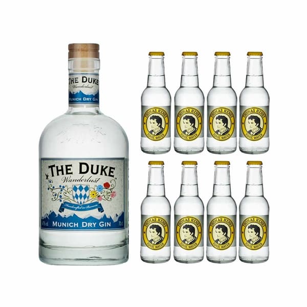 The Duke Wanderlust Munich Dry Gin 70cl mit 8x Thomas Henry Tonic Water