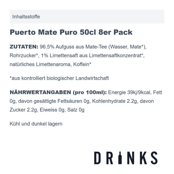 Puerto Mate Puro 50cl Pack de 8