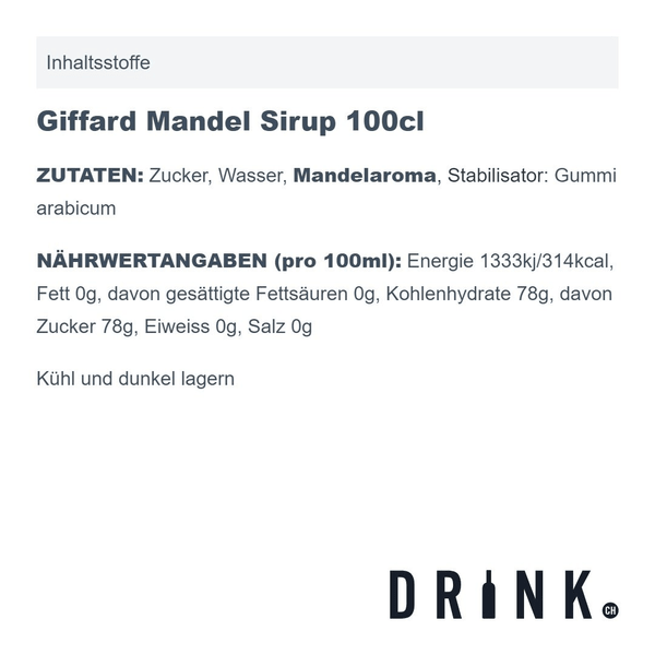 Giffard Mandel Sirup 100cl