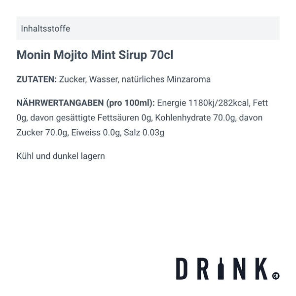 Monin Mojito Mint Sirup 70cl