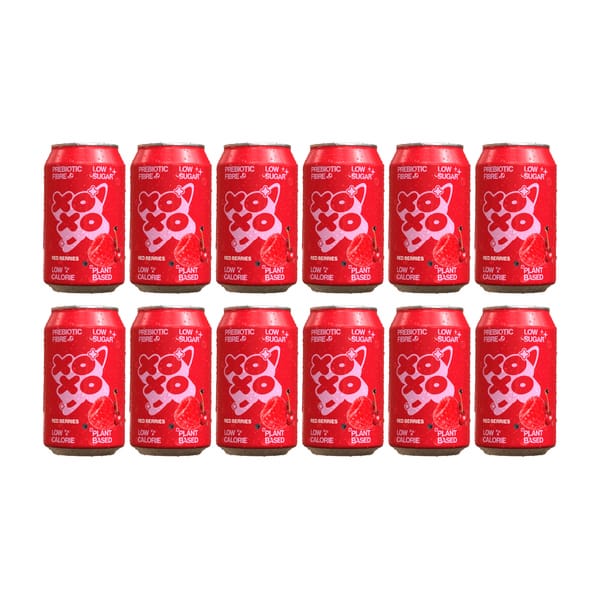 XOXO Prebiotic Red Berry Sparkling Soda 33cl 12er Pack