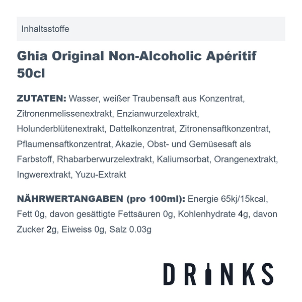 Ghia Original Non-Alcoholic Apéritif 50cl