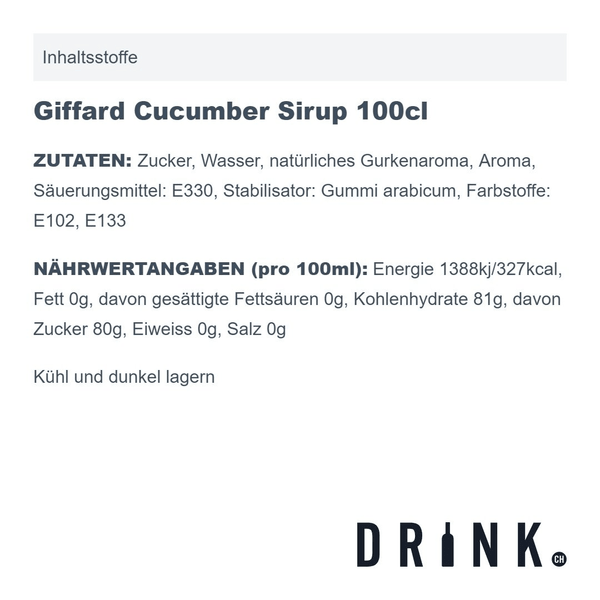 Giffard Sirop de Concombre 100cl