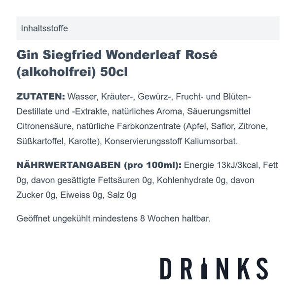 Siegfried Wonderleaf Rosé (alkoholfrei) 50cl