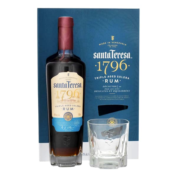 Santa Teresa 1796 Solera Rum 70cl Set avec Verre