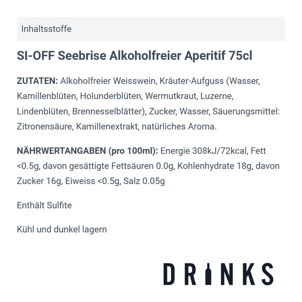 SI-OFF Seebrise Alkoholfreier Aperitif 75cl