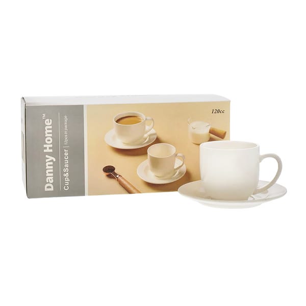 Danny Home Set de tasses blanc 12cl, 6 pièces