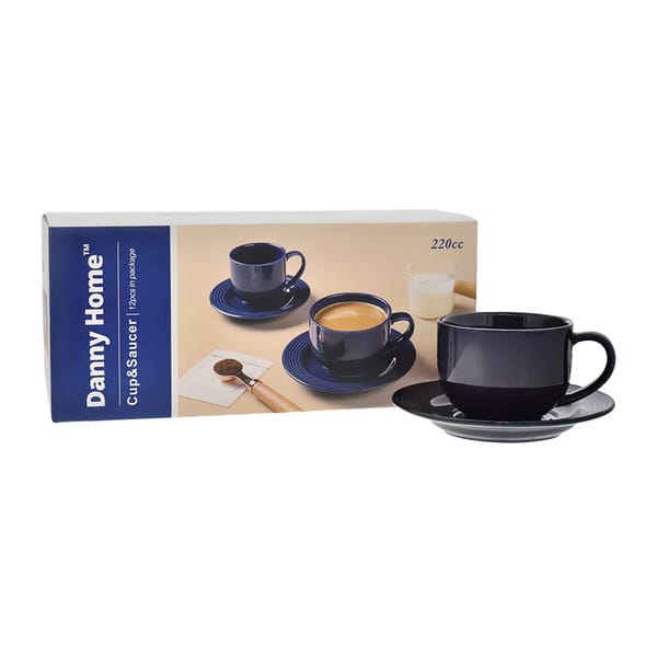 Danny Home Set de tasses bleu marine 22cl, 6 pièces