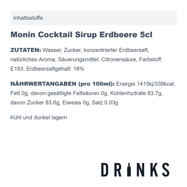 Monin Set de Sirop pour Cocktail 25cl