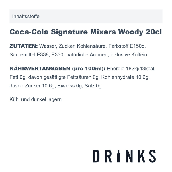 Coca-Cola Signature Mixers Woody 20cl, 4er-Pack