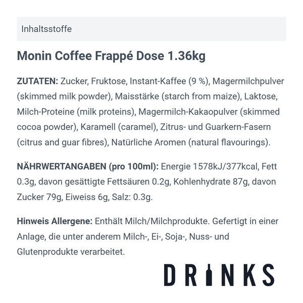 Monin Coffee Frappé Boîte de 1.36kg