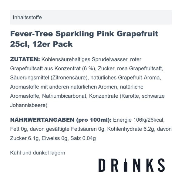 Fever-Tree Sparkling Pink Grapefruit 25cl, 12er Pack