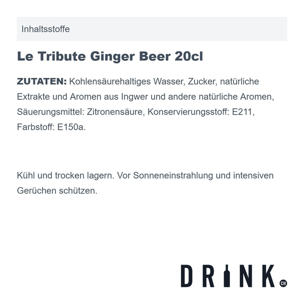 Le Tribute Ginger Beer 20cl Pack de 4