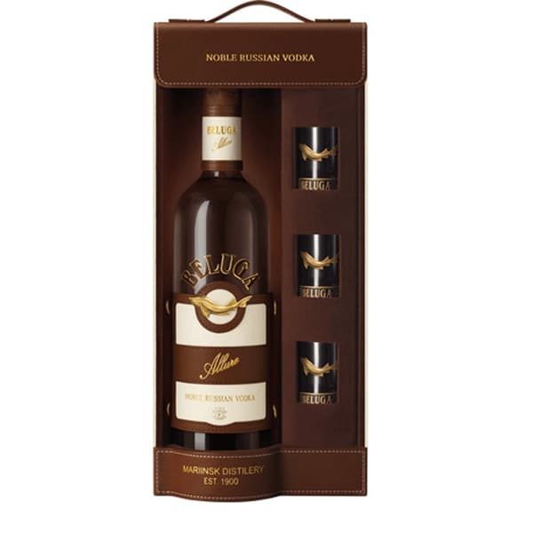 Beluga Allure Vodka Set mit Gläser 70cl