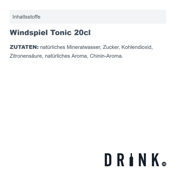Windspiel Tonic 20cl Pack de 4