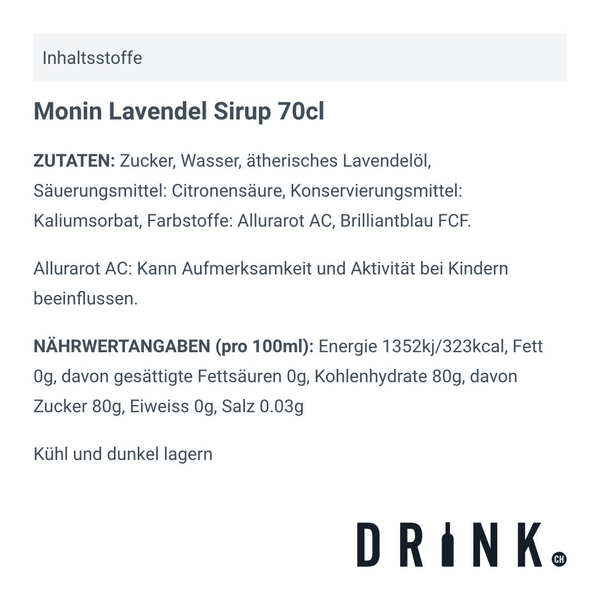 Monin Lavendel Sirup 70cl