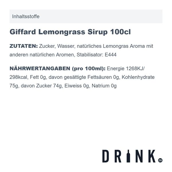 Giffard Sirop de Citronnelle 100cl