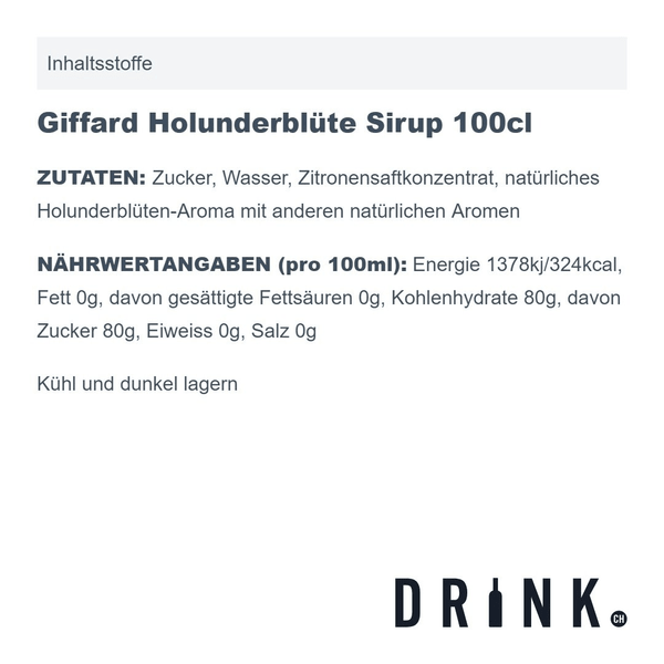 Giffard Holunderblüte Sirup 100cl