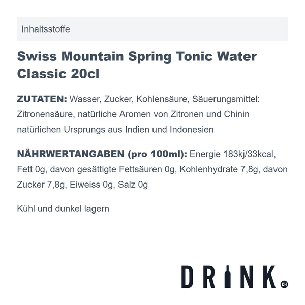 The Seventh Sense Gin 50cl mit 8x Swiss Mountain Spring Classic Tonic Water