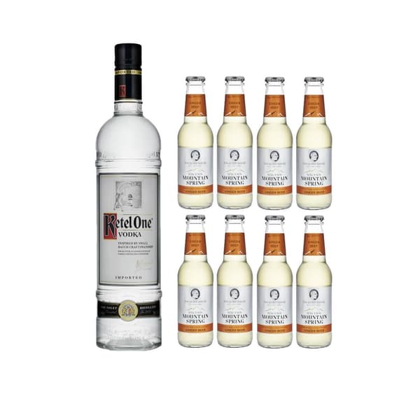 Ketel One Vodka 70cl mit 8x Swiss Mountain Spring Ginger Beer