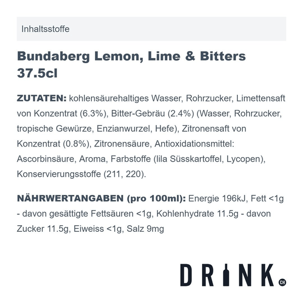 Bundaberg Lemon, Lime & Bitters 37.5cl Pack de 4
