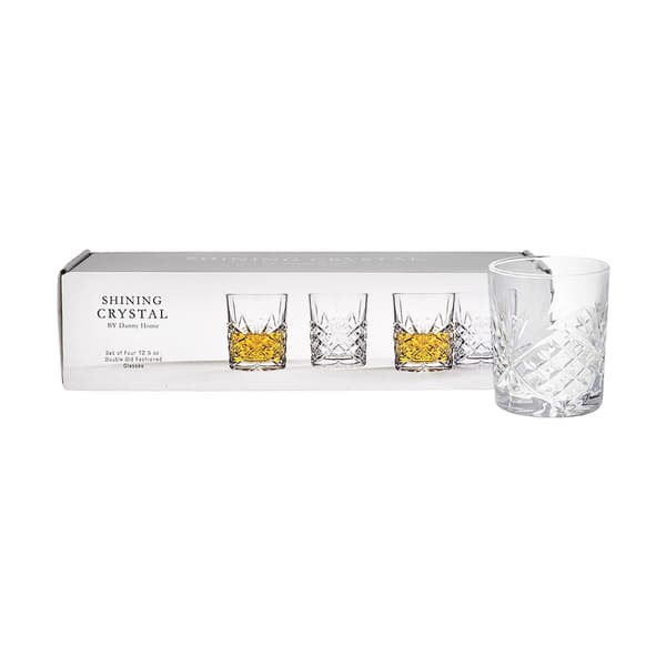 Danny Home Verre à pied traditionnel en cristal 35cl, pack de 4