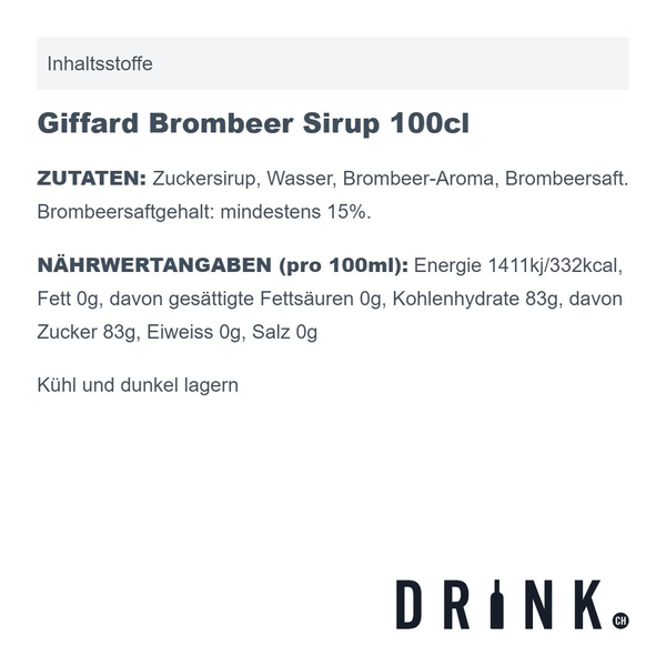 Giffard Brombeer Sirup 100cl
