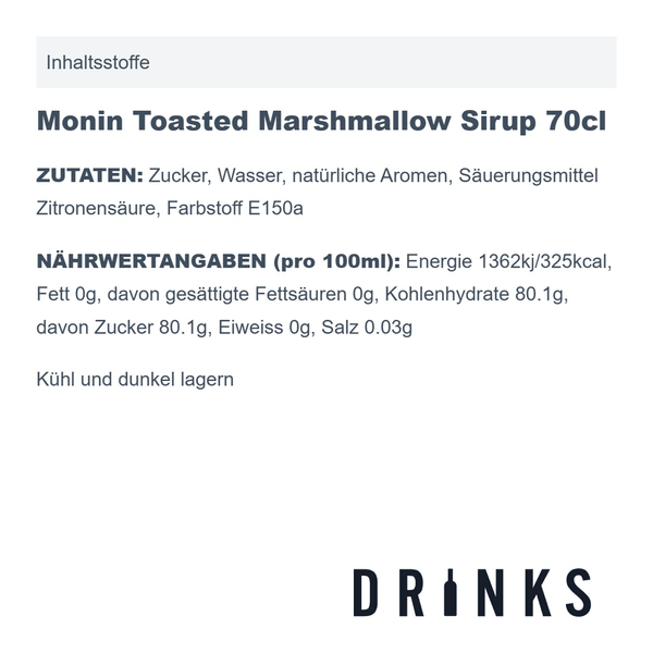 Monin Toasted Marshmallow Sirop 70cl