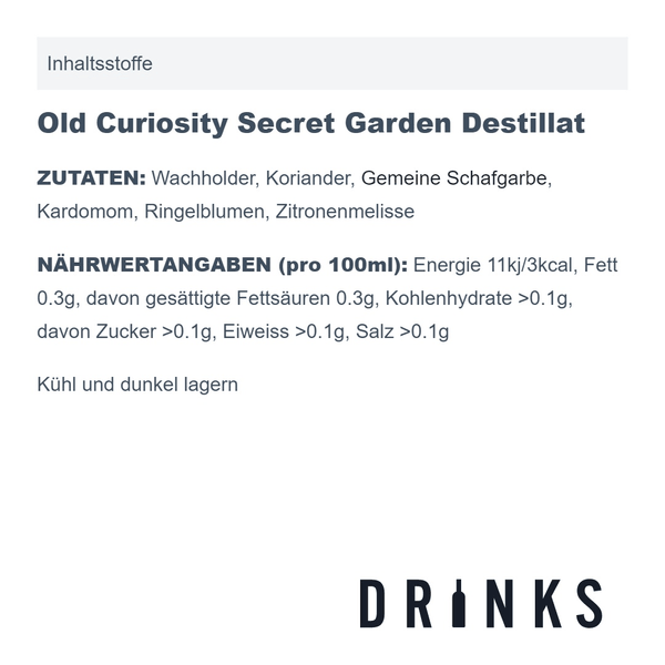 Old Curiosity Secret Garden Destillat (alkoholfrei) 50cl
