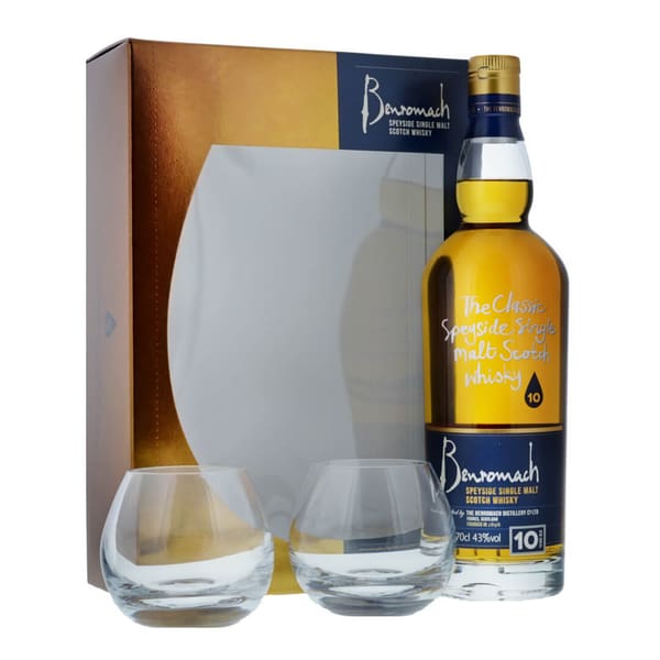 Benromach 10 years 70cl Set mit zwei Gläsern