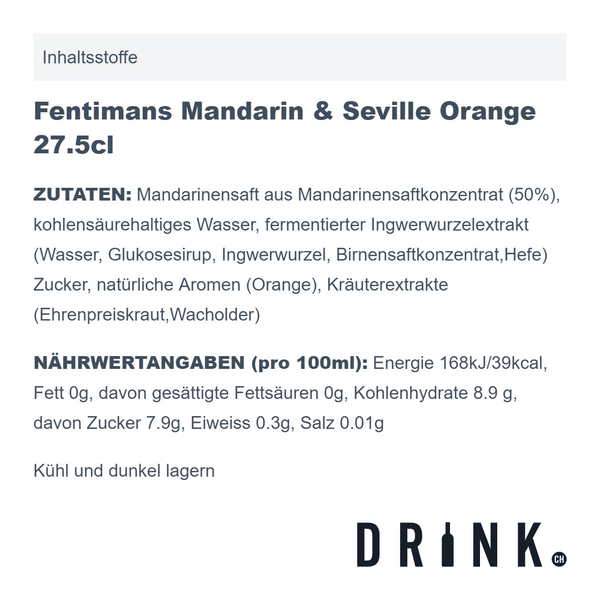 Fentimans Mandarin & Seville Orange Jigger 27.5cl 4er-Pack