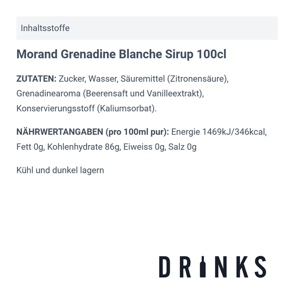 Morand Grenadine Blanche Sirup 100cl