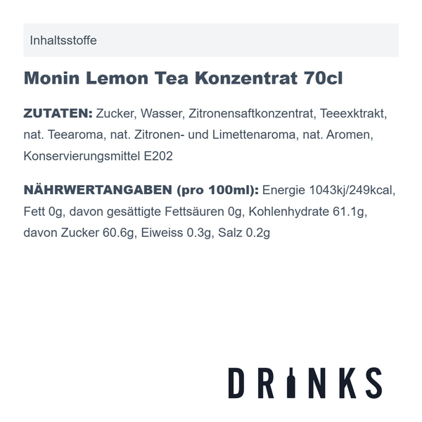 Monin concentré de Lemon Tea 70cl