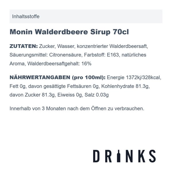 Monin Sirop de Fraise des Bois 70cl