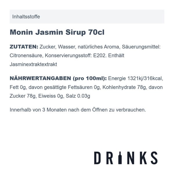 Monin Sirop de Jasmin 70cl