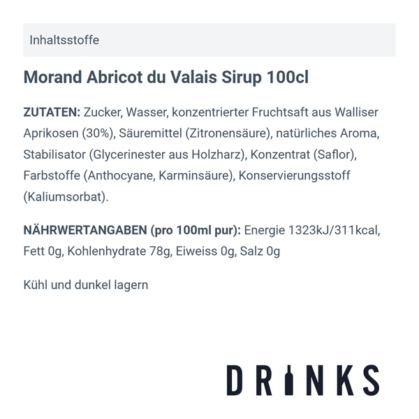 Morand Abricot du Valais Sirup 100cl